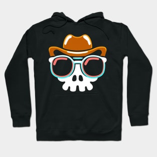 Skeleton Cowboy Skull Halloween Retro Colorful Hoodie